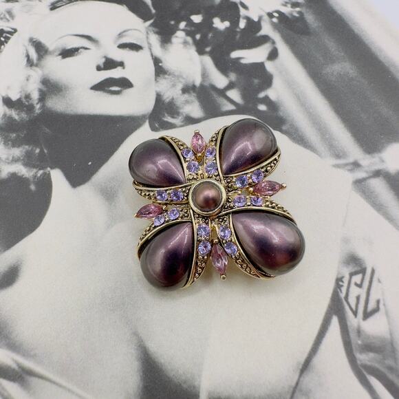 Vintage Mid-Century Monet Maltese Cross Brooch - Picture 1 of 6